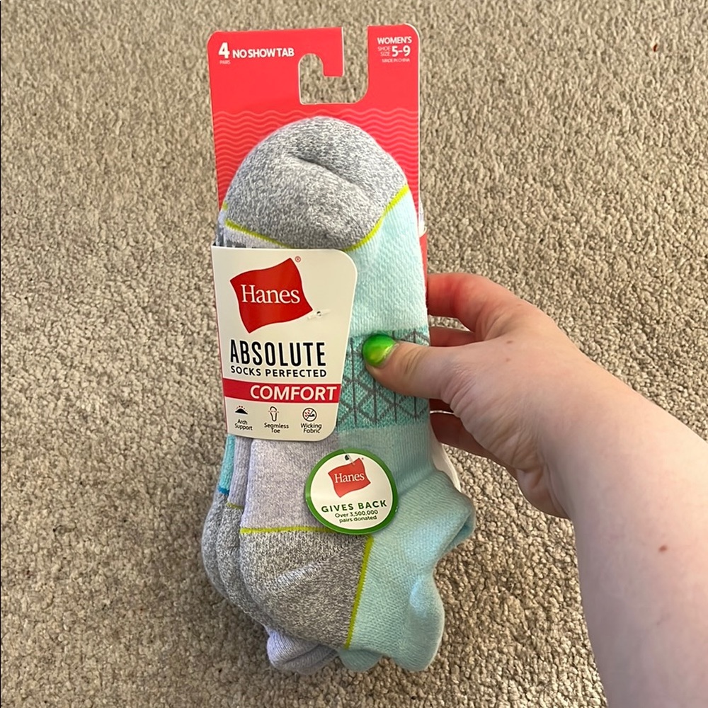 Hanes Women's Comfort Socks - Gray and Blue